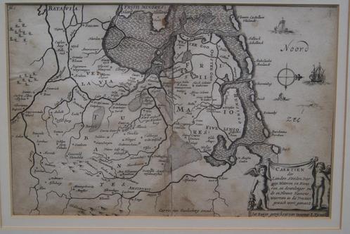 300 jaar oude kaart door I. Picard van Noord Oost Nederland, Boeken, Atlassen en Landkaarten, Gelezen, Landkaart, Nederland, Voor 1800