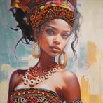 3D Schilderij | African Kente Queen| 120x80 | Peinted, Antiek en Kunst, Ophalen of Verzenden