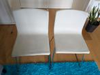 2 Wit leer Ikea stoelen Bernhard, incl bezorging, Twee, Wit, Leer, Ophalen of Verzenden