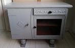 Dressoir grijs geschilderd theekastje brocante vintage, Ophalen, Gebruikt, 25 tot 50 cm