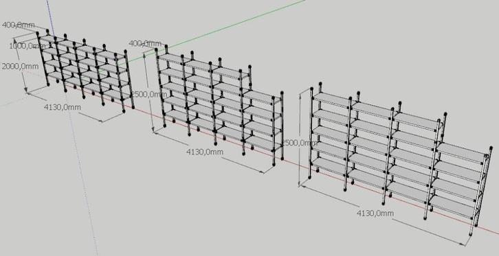 Galvanolux Metalen Stellingen Magazijnstellingen, d= 40 cm, Huis en Inrichting, Kasten | Stellingkasten, Gebruikt, Ophalen