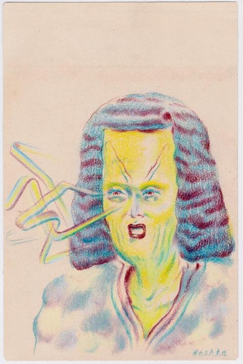 Ryan Heshka - Originele tekening - 2018, Antiek en Kunst, Kunst | Tekeningen en Foto's, Ophalen of Verzenden