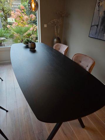 Eetkamertafel van Kas20. Melamine, Deens ovaal kleur zwart beschikbaar voor biedingen