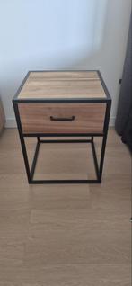 Nachtkastje Hout/Metaal - Industrieel Design, Ophalen, 55 tot 70 cm, Zo goed als nieuw, 45 tot 65 cm