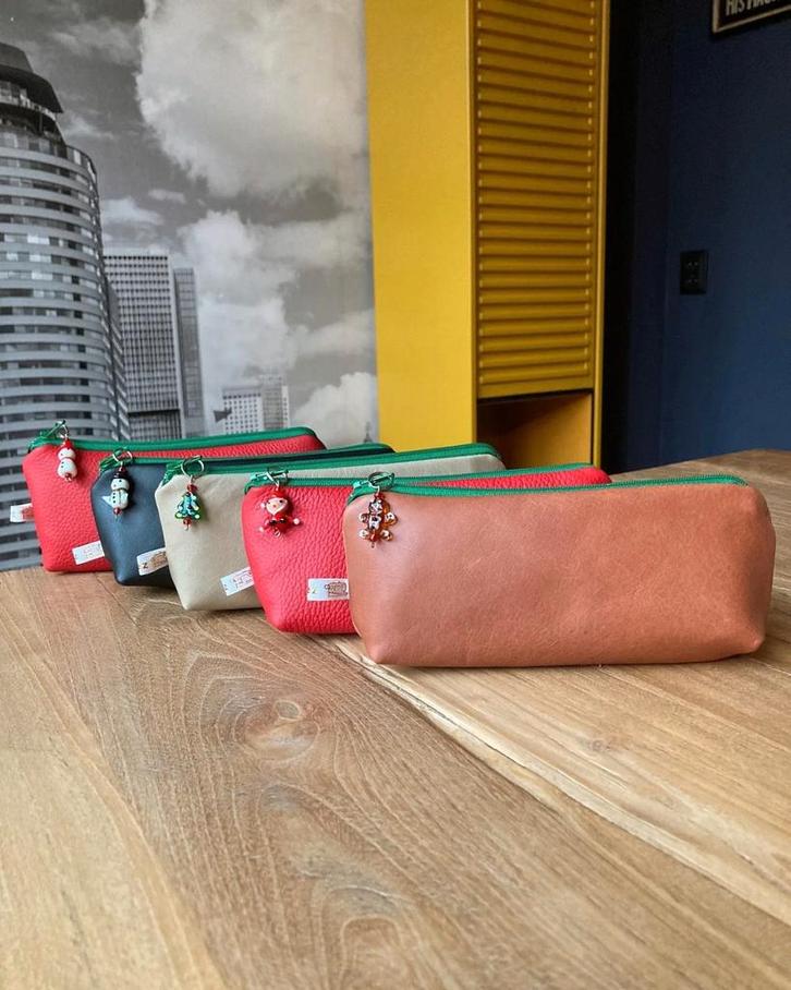 Pennen etui van leer Etweez, Sieraden, Tassen en Uiterlijk, Toilettassen, Nieuw, Ophalen of Verzenden