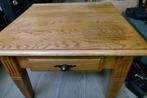 Massief eiken bijzet / kleine salon tafel, Ophalen, Gebruikt, 50 tot 100 cm, Vierkant