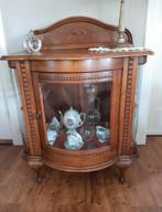 Biedermeier Theekastje met Gebogen Glas, Ophalen of Verzenden