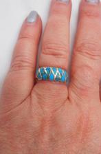 Zilveren vintage ring met turquoise maat 17.25 nr.1641