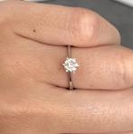 18k witgouden solitaire ring met diamant maat 17 # 210127/5