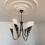 Hanglamp metaal met art glas, Ophalen, Gebruikt, Metaal