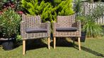 4 Rieten stoelen, Tuin en Terras, Ophalen, Gebruikt