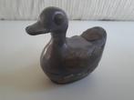 Decoratieve tinnen eendje met koperbeslag, Antiek en Kunst, Antiek | Tin, Ophalen of Verzenden