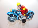 blikken motorfiets made in germany blauw 17 cm  frictie, Antiek en Kunst, Antiek | Speelgoed, Ophalen of Verzenden