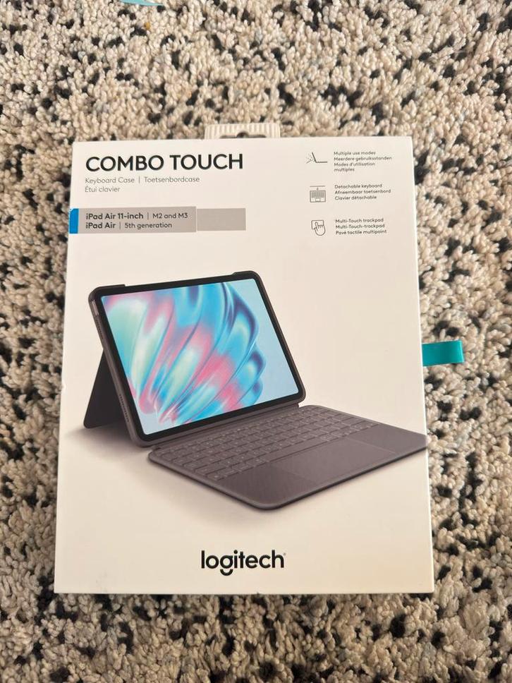 Logitech Combo Touch iPad Air 11" Toetsenbord met Trackpad, Computers en Software, Apple iPads, Zo goed als nieuw, Apple iPad Air