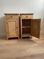 Oud Grenen nachtkastjes 2 stuks set, Ophalen, Gebruikt, Minder dan 45 cm, 70 cm of meer