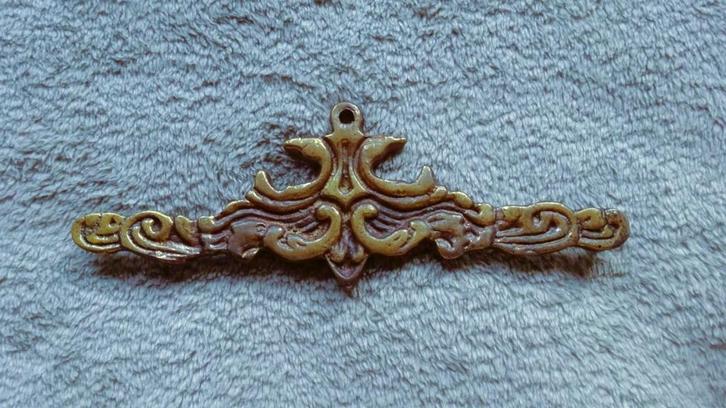 Vintage Messing Schellekoord ornament krullig, Antiek en Kunst, Curiosa en Brocante, Verzenden