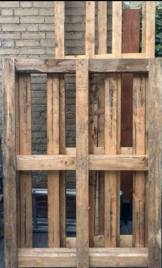 Gratis 2 pallets ophalen!, Doe-het-zelf en Verbouw, Hout en Planken, Gebruikt, Pallet, Steigerhout, Minder dan 200 cm, 50 mm of meer