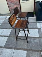 Bar krukken - Hout & Staal - Loods5 stijl, Ophalen, Gebruikt, Met voetsteun, 60 tot 90 cm