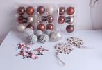 Kerstballen, zgan roodkoper, beige, goud, glas, Diversen, Kerst, Ophalen of Verzenden, Zo goed als nieuw