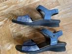 Mephisto: Blauw leren Thelma sandalen.  Maat 40, Mephisto, Blauw, Zo goed als nieuw, Sandalen of Muiltjes