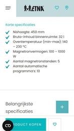 Etna combimagnetron (nis 45 cm) als nieuw, Ophalen of Verzenden, Zo goed als nieuw