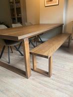 MÖRBYLÅNGA Ikea eettafel + bankje + 3 olijfgroene stoelen, Huis en Inrichting, Ophalen, 200 cm of meer, 50 tot 100 cm, Zo goed als nieuw