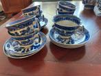 Porseleinen theekopjes Old Blue Handmade, Antiek en Kunst, Antiek | Servies los, Ophalen of Verzenden