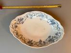 Diepe gebloemde blauwe schaal, Antiek en Kunst, Ophalen of Verzenden