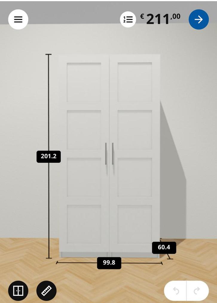 Ikea pax kast met deuren, Huis en Inrichting, Kasten | Kledingkasten, Zo goed als nieuw, 200 cm of meer, 50 tot 100 cm, 25 tot 50 cm