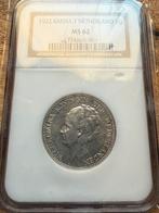 Lastige gulden 1922 in mintstate 62 ngc, 1 gulden, Zilver, Ophalen of Verzenden, Koningin Wilhelmina