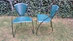 2 vintage leren eetkamerstoelen Italiaans Arrben groen, Antiek en Kunst, Ophalen