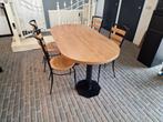 Tafel en stoelen, Houten en ijzer stoelen, ijzer en gelamineerd blad, Overige vormen, 50 tot 100 cm, 150 tot 200 cm