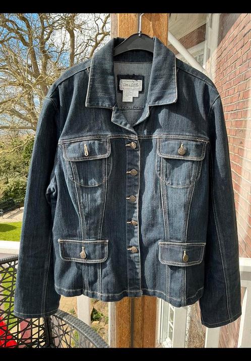 Spijkerjasje van donkere spijkerstof, maat L, spijker jack., Kleding | Dames, Spijkerbroeken en Jeans, Ophalen of Verzenden