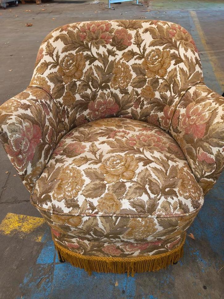 Vintage Bloemenfauteuil 2 stuks, Huis en Inrichting, Fauteuils, Ophalen of Verzenden