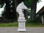 Paardenhoofd op Sokkel - 83 cm - Steen, Ophalen of Verzenden, Steen, Dierenbeeld
