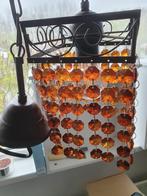 mooie brons/amber kleurige hanglampjes met glazen steentjes, Huis en Inrichting, Lampen | Hanglampen, Ophalen of Verzenden, Zo goed als nieuw