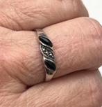 Zilveren ring met markasiet, Sieraden, Tassen en Uiterlijk, Ringen, Gebruikt, 19 tot 20, Ophalen of Verzenden, Dame