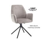 Eetkamerstoel Donatello – Draaibaar – NU slechts €139,00, Huis en Inrichting, Stoelen, Nieuw, Ophalen of Verzenden, Metaal, Grijs