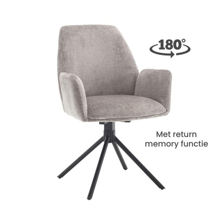 Eetkamerstoel Donatello – Draaibaar – NU slechts €139,00, Huis en Inrichting, Stoelen, Nieuw, Vijf, Zes of meer stoelen, Metaal