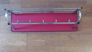 Retro vintage wandkapstok chroom jaren'50/60 met 5 haken beschikbaar voor biedingen