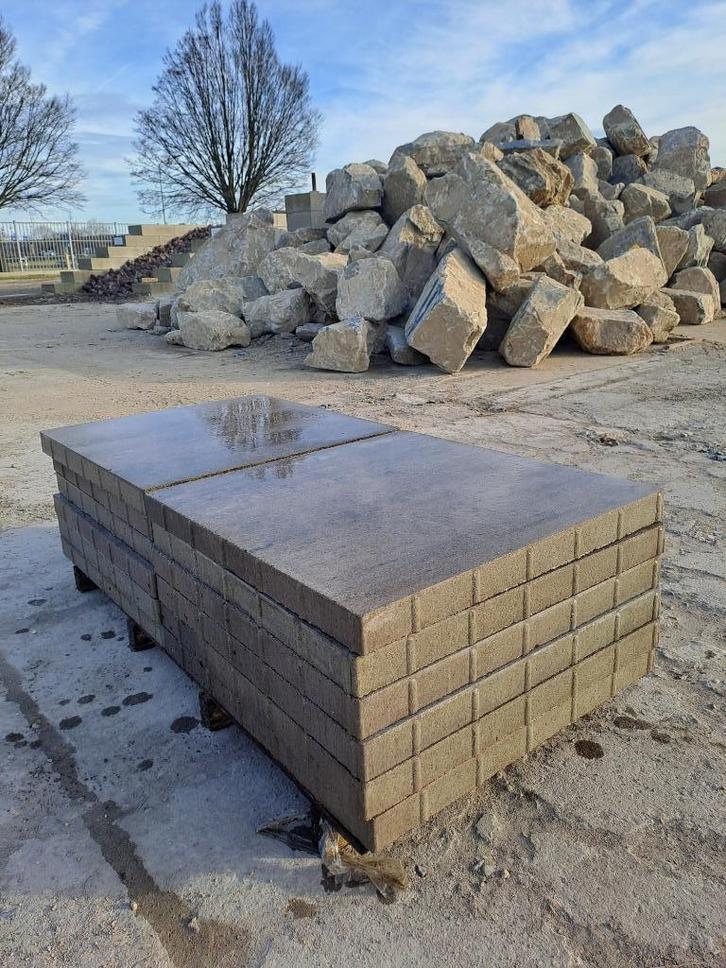 Restpartij tuintegels 4,32m2, Tuin en Terras, Tegels en Klinkers, Nieuw, Terrastegels, Beton, Minder dan 5 m², Gecoat, Ophalen