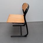 4x Ahrend 450 schoolstoelen houten zitting en leuning, Huis en Inrichting, Stoelen, Ophalen of Verzenden, Gebruikt, Bruin, Vier