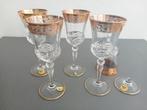 Cristal Murano goud ingelegde kristallen waterglazen, Antiek en Kunst, Antiek | Glas en Kristal, Ophalen of Verzenden