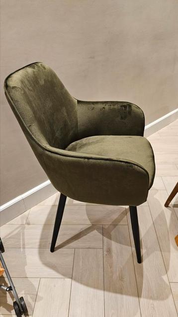 6x eetkamerstoel NIEUW IN DOOS! groen velours stoelen!  beschikbaar voor biedingen