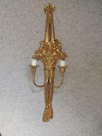 Wandlamp / Kandelaar - Barok Stijl (Lodewijk XVI) - Goud, Huis en Inrichting, Ophalen of Verzenden, Zo goed als nieuw, Kunststof