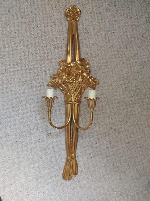 Wandlamp / Kandelaar - Barok Stijl (Lodewijk XVI) - Goud, Huis en Inrichting, Lampen | Wandlampen, Zo goed als nieuw, Kunststof