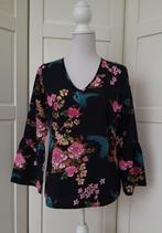 Tramontana zwarte floral kraanvogel blouse top, maat M, Gedragen, Maat 38/40 (M), Ophalen of Verzenden, Tramontana