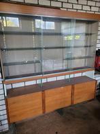 Oude winkel vitrine/hangkast hout/glas, Huis en Inrichting, Kasten | Vitrinekasten, Ophalen, Glas, 100 tot 150 cm, 150 tot 200 cm