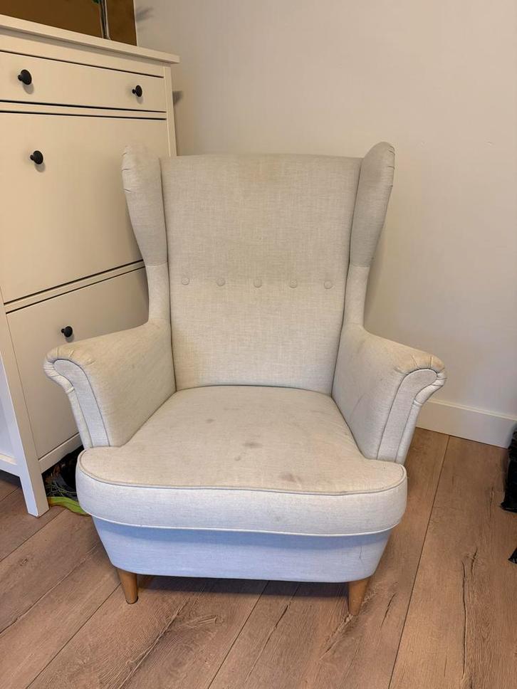 Ikea Strandmon Lichtblauw - Zeist, Huis en Inrichting, Fauteuils, Gebruikt, Stof, 75 tot 100 cm, Ophalen
