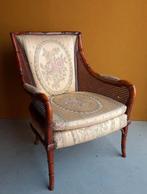 Vintage Giorgetti Italiaanse fauteuil, stoel met webbing, Huis en Inrichting, Fauteuils, Ophalen, Gebruikt, Stof, Nvt